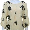 Imported Georgette Top with Floral Embroidery  - Light Yellow