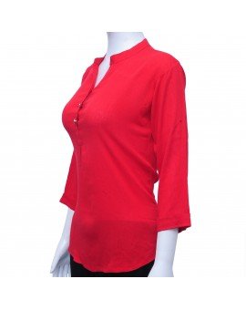 Imported Georgette Top without print - Red