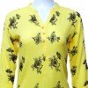 Imported Georgette Top with Floral Print - Yellow 