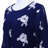 Imported Georgette Top with Floral Embroidery  - Dark Blue