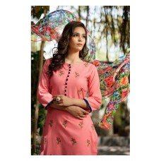 Salwar Suit- Pure Cotton Lawn with Embroidery - Sweet Pink  (Un Stitched)