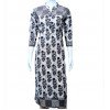 Long Kurtas with Floral Print - Gray and Beige