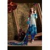 Salwar Suit- Pure Cotton with Self print - Sky Blue with Dark Blue (Un Stiched)