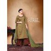 Salwar Suit- Pure Cotton with elegant self print - Olive Green (Un Stitched)