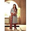 Salwar Suit- Pure Cotton with elegant self print - Offwhite and Maroon  (Un Stitched)