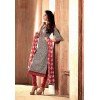 Salwar Suit- Pure Cotton with elegant self print - Pink and Gray (Un Stitched)