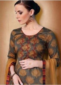 Salwar Suit- Pure Cotton with elegant self print   (Un Stiched)