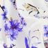High Quality Rayon Floral Print Long Nighty - White and Dark Salt Blue