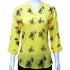 Imported Georgette Top with Floral Print - Yellow 