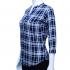Imported Rayon Top with Check Print - Dark Blue and White