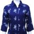 Imported Rayon Shirt with Floral Print  - Dark Blue