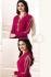 Salwar Kameez- Georgette Brasso Straight Embroidery -  Hot Pink  (Un Stitched)