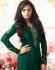 Salwar Kameez- Crape Material with straight embroidery -  Dark Green  (Un Stitched)